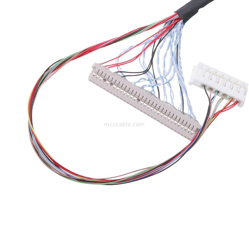 Douane 40 Pin Lvds Cable Assembly 0.5mm Hoogte lcd lvds telegrafeert Horizontale het koppelen type micro-coaxiale schakelaar