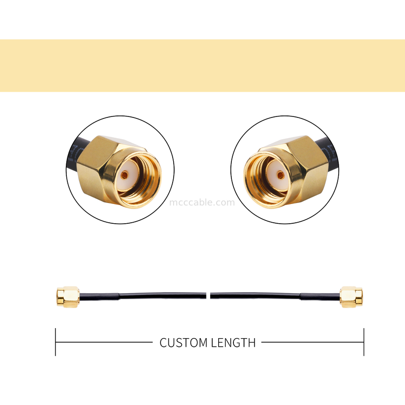 RF-connector 50 ohm Impedantie Lmr100 RF Coaxkabel Zwart lcd lvds kabel samtec hogesnelheidskabel