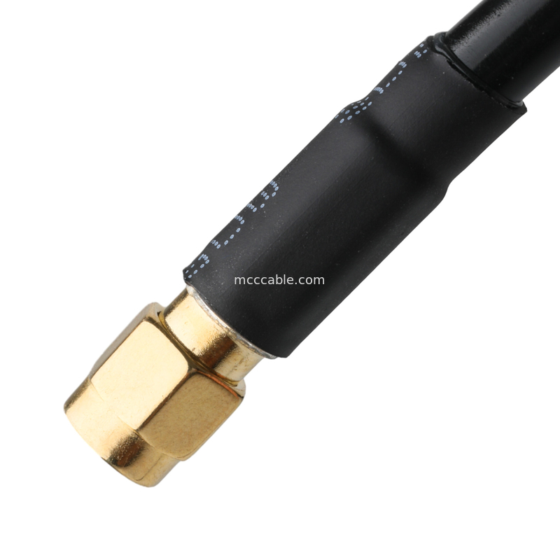 RF-connector Lmr-240 Low Loss RF-kabel Zwart Sma Mannelijke rechte aansluiting naar N Mannelijke aansluiting Rechte hoek aansluiting