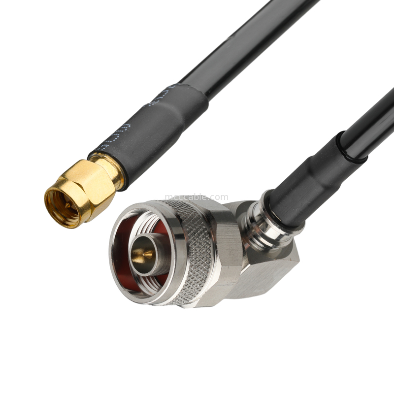RF-connector Lmr-240 Low Loss RF-kabel Zwart Sma Mannelijke rechte aansluiting naar N Mannelijke aansluiting Rechte hoek aansluiting