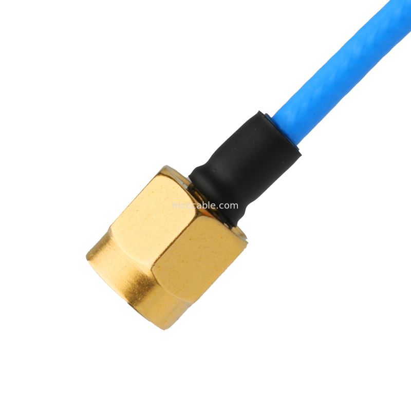 RF-connector Low PIM Coaxial Cable Assemblies Flexible TFT-5G-402 Dubbel afgeschermd met blauwe FEP-jas