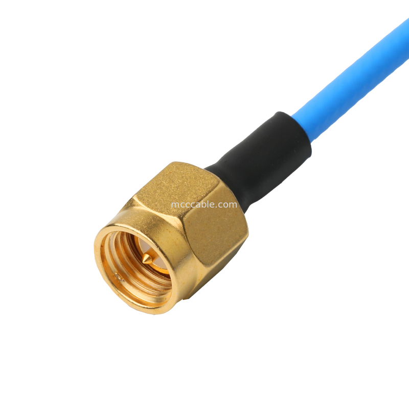 RF-connector Low PIM Coaxial Cable Assemblies Flexible TFT-5G-402 Dubbel afgeschermd met blauwe FEP-jas