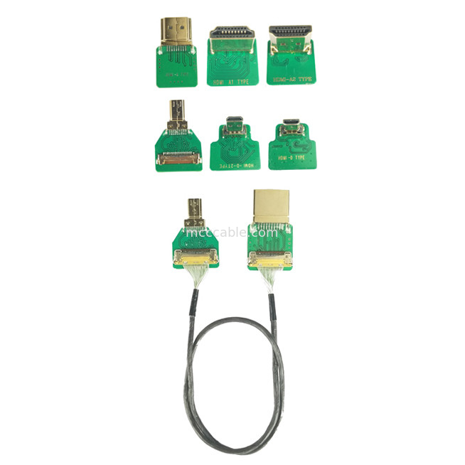 Connector Adapters 20525-020E-02 tot type HDMI Kabel Adapter HDMI Rechte kop HDMI-A pitch 0.4mm