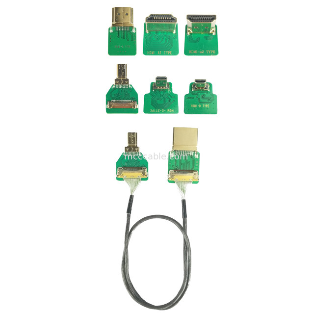 MIPI Connector Adapters OEM ODM HDMI Kabel Adapter Micro Straight Head HDMI-D-180° tot 20454-220-02 20455 20453