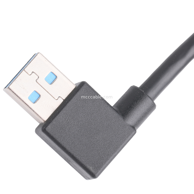 Zwarte USB3 0 Kabel Am 90 graden zijbuig tot Af Halfpack Schroeftype Gevormd Buitengebouwen