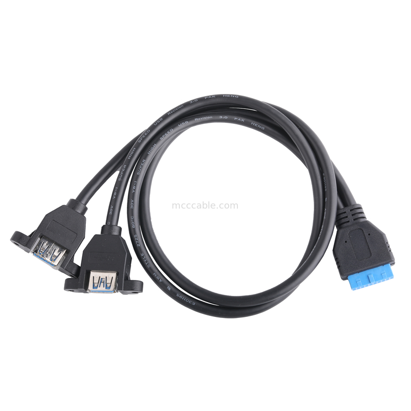 USB 3.0 Front Panel Moederbord 19/20 Pin Cable To USB Vrouwelijke Splitter Adapter Extension Connector