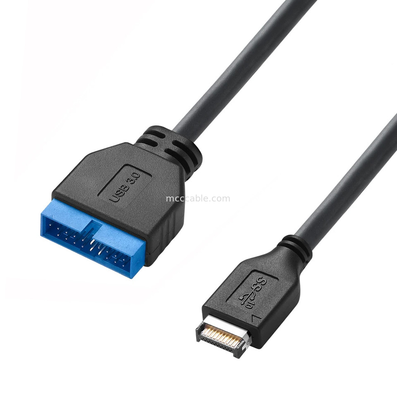 Computermoederbordstroomkabel USB 3.1 Type-E Mannelijke naar IDC20P Mannelijke adapterkabel 20-pin verlengkabel