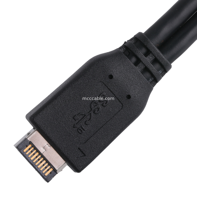 Computermoederbordstroomkabel USB 3.1 Type-E Mannelijke naar IDC20P Mannelijke adapterkabel 20-pin verlengkabel
