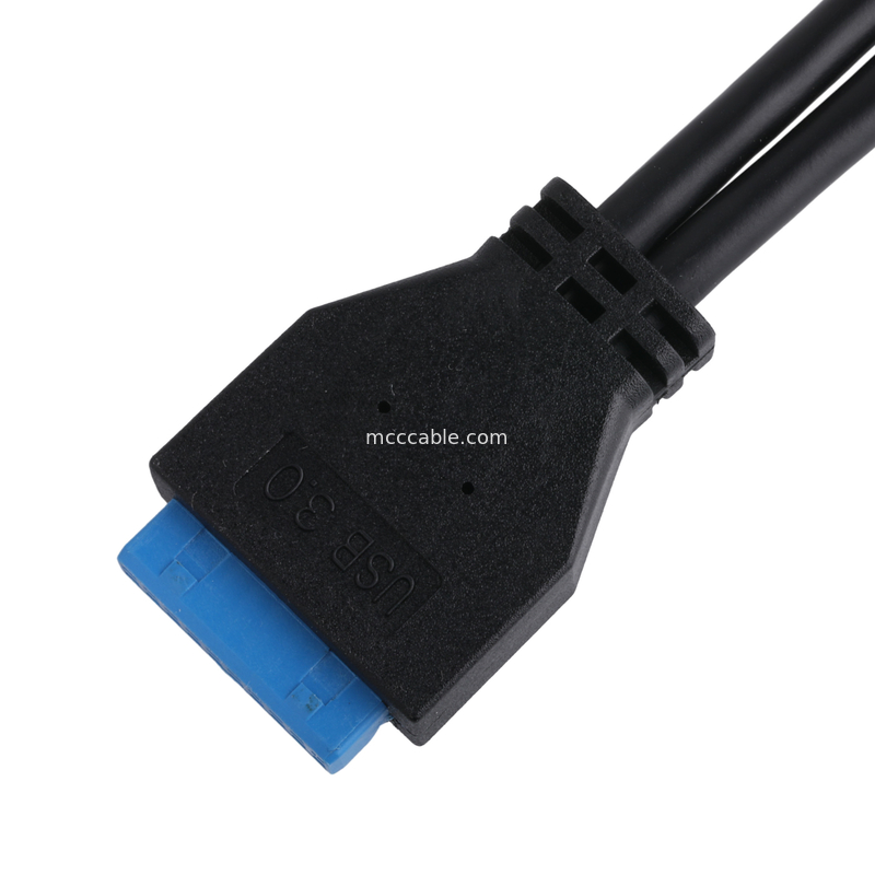 Computermoederbordstroomkabel USB 3.1 Type-E Mannelijke naar IDC20P Mannelijke adapterkabel 20-pin verlengkabel