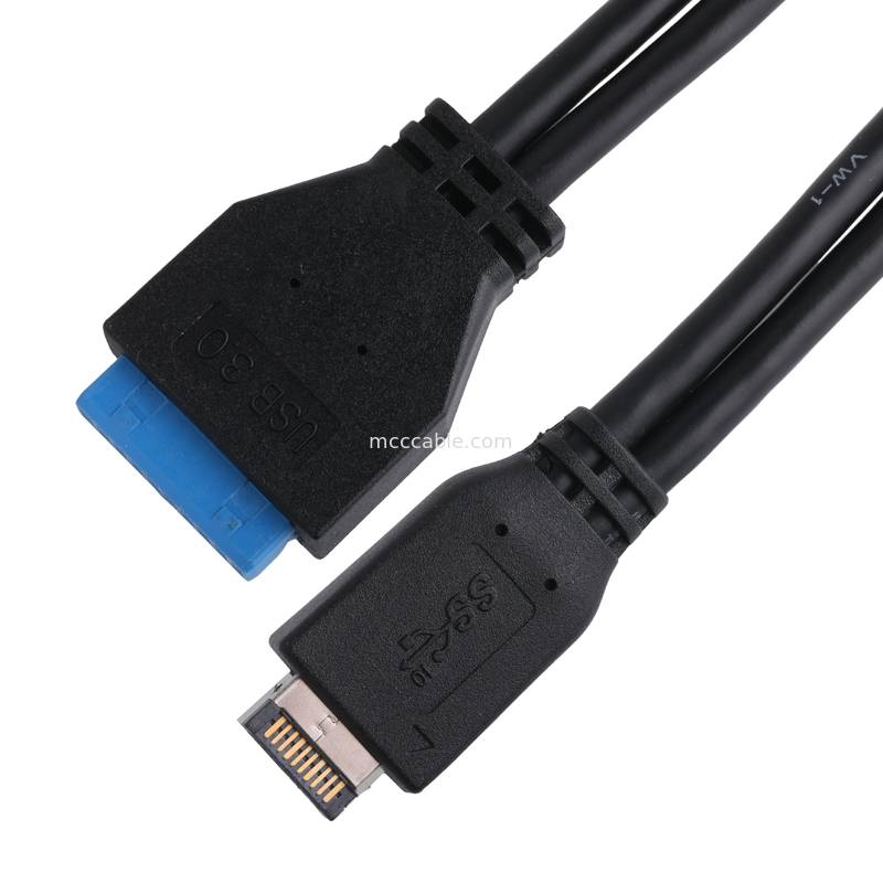 Computermoederbordstroomkabel USB 3.1 Type-E Mannelijke naar IDC20P Mannelijke adapterkabel 20-pin verlengkabel
