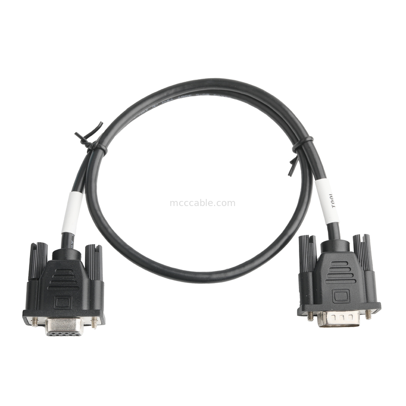 D-SUB-9Pin mannelijke SOLDER TYPE witte rubberen kern nikkel beklede shell naar D-SUB-9Pin Vrouwelijke connector OEM/ODM