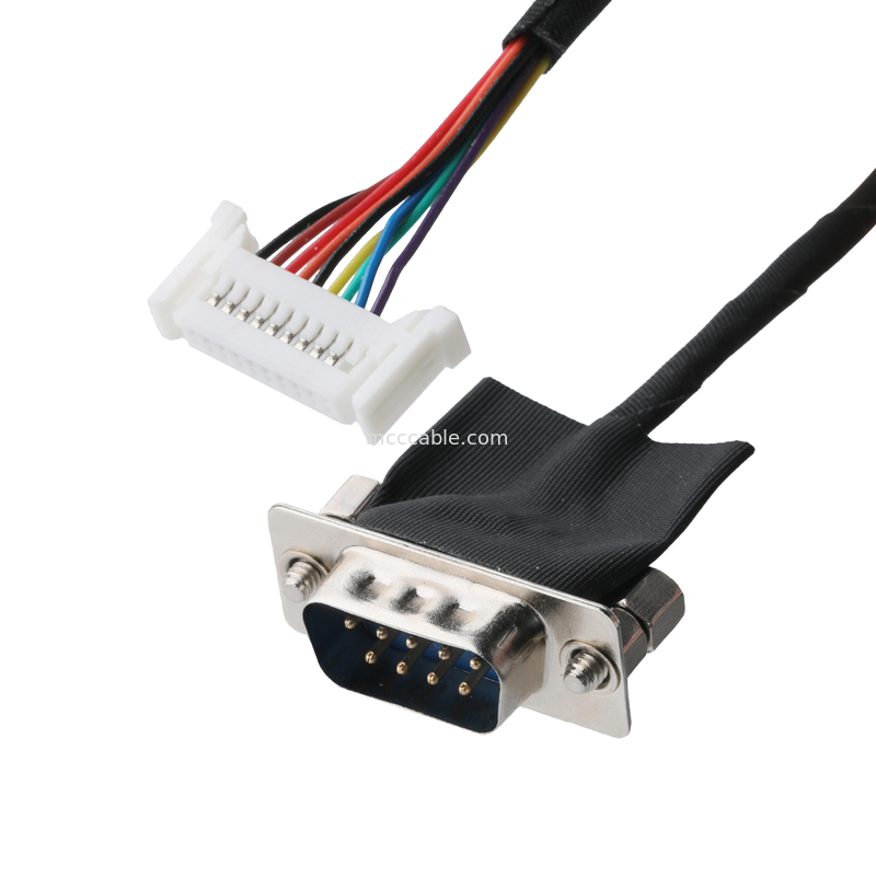 DB-9Pin LVDS Kabelassemblage D-SUB-9P Mannelijke soldeer naar TU1.0 20Pin TU1002HN0-20 Draadverbinding OEM/ODM