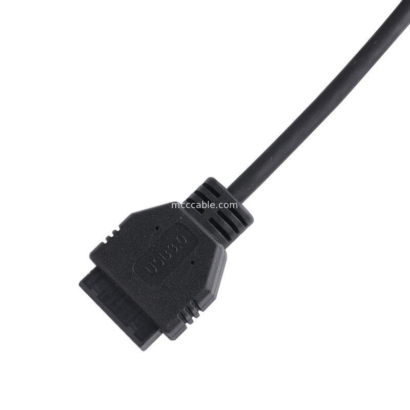 20P Vrouwelijke USB 3.0 Type-C naar IDC Adapter Kabel Interne weerstand Zwart PVC Draad OEM ODM