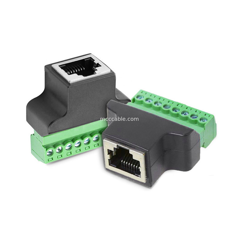 RJ45 seriepoort tot 8 pin schroef terminal connector, RJ45 8p8c tot 8 pin bolt schroef terminal connector