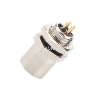 M5 Code-A Vrouwelijke connector 4Pin Panel Flange PCB Socket IP67 Circulaire interface type A