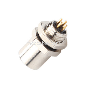 M5 Code-A Vrouwelijke connector 4Pin Panel Flange PCB Socket IP67 Circulaire interface type A
