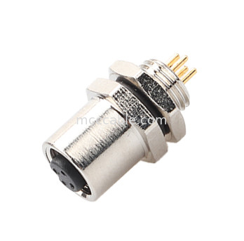 M5 Code-A Vrouwelijke connector 4Pin Panel Flange PCB Socket IP67 Circulaire interface type A