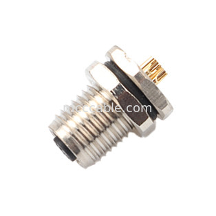 Industriële cirkelvormige waterdichte connector M5 Code-A 4Pin Panel Flange PCB Vrouwelijke stopcontact IP67
