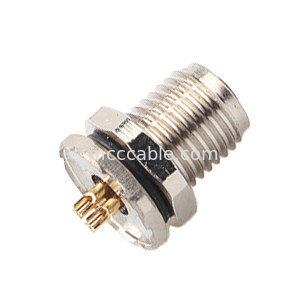 Industriële cirkelvormige waterdichte connector M5 Code-A 4Pin Panel Flange PCB Vrouwelijke stopcontact IP67