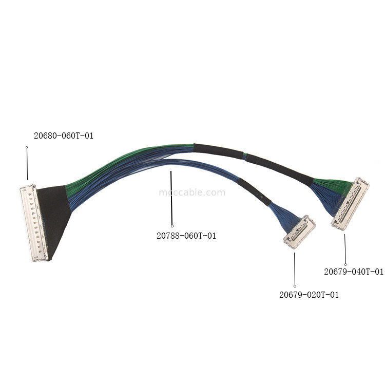60 PIN Micro Coaxial Cable EMI Shielding Cable 20788 060T 01 lvds edp Cable