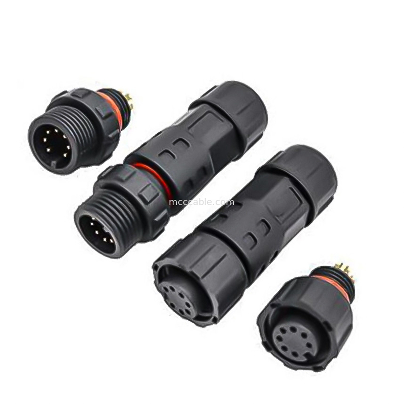 industriële kwaliteit waterdicht 8 pin cirkelvormige connector M12 Vrouwelijke gegoten kabel lvds display connector