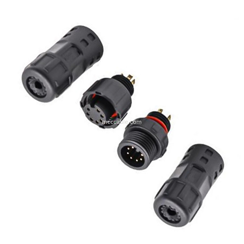 industriële kwaliteit waterdicht 8 pin cirkelvormige connector M12 Vrouwelijke gegoten kabel lvds display connector