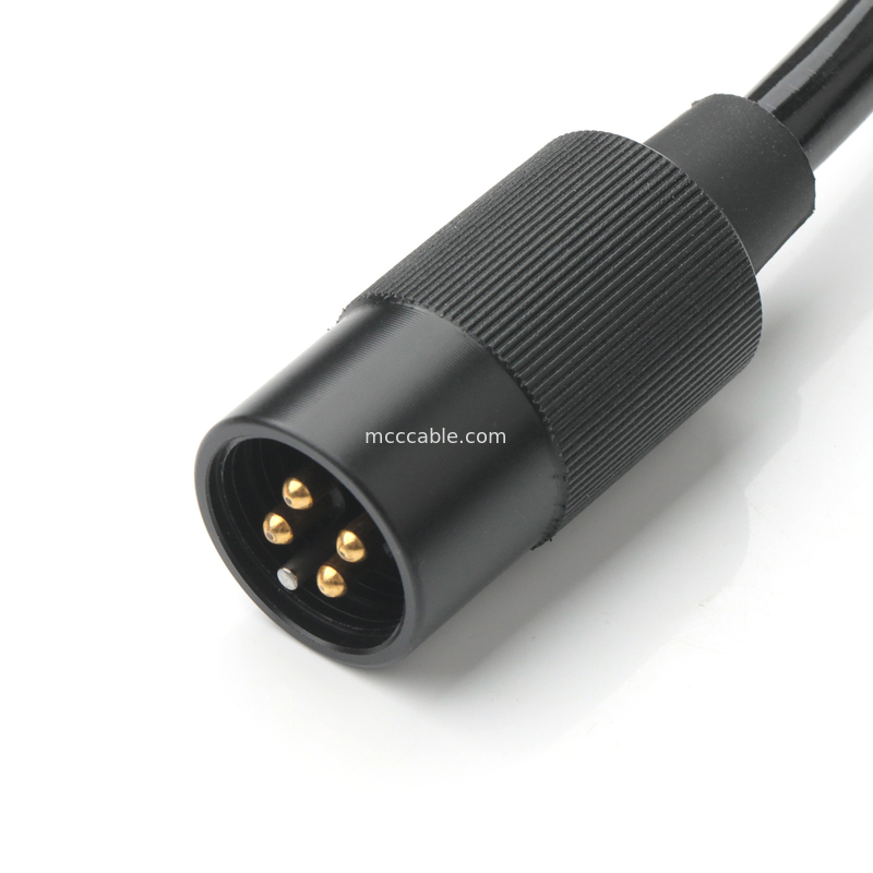 4-kern stroomkabel assemblage 2-pin connector 600V 125°C met warmte krimpbuis