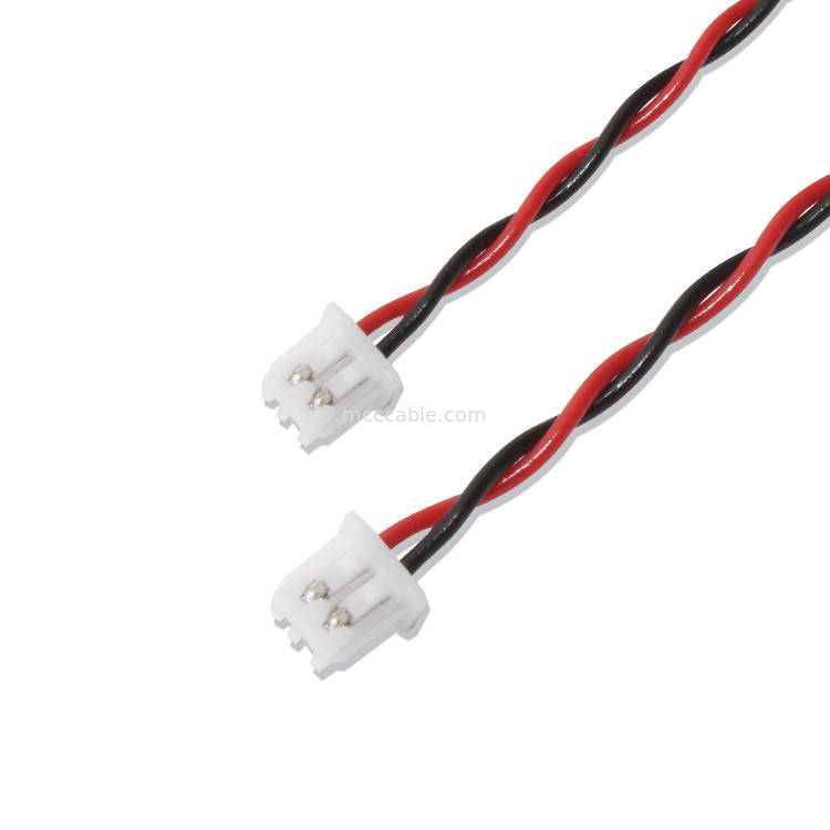 JST-Draaduitrusting xhp-2 de Zwarte Rode 2P Gelijmde Kabel van de Schakelaarkabel 22AWG UL1007