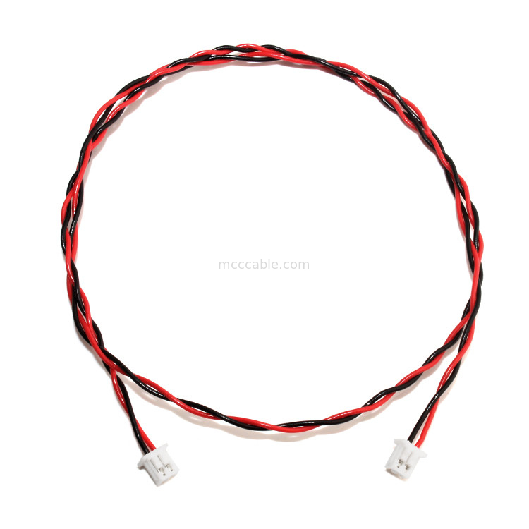 JST-Draaduitrusting xhp-2 de Zwarte Rode 2P Gelijmde Kabel van de Schakelaarkabel 22AWG UL1007