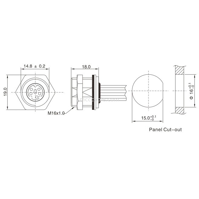 M.D. WF 6 Pin Mini Din Cable, schakelaar van de de Kabel lvds vertoning van IP67 de Rechte Isobus