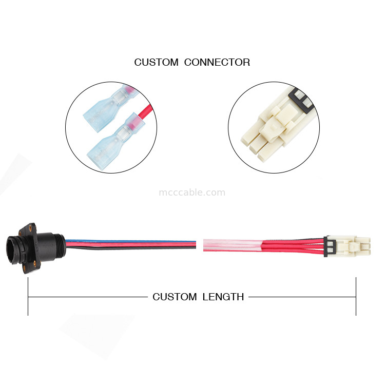 6 speld 100mm de Uitrustingsassemblage Molex 1722582106 tot 4 Pin TE 208130-1 van de Lengtedraad