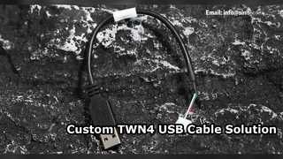 Aangepaste TWN4 USB 2.0 afgeschermde kabelassemblage 20 cm