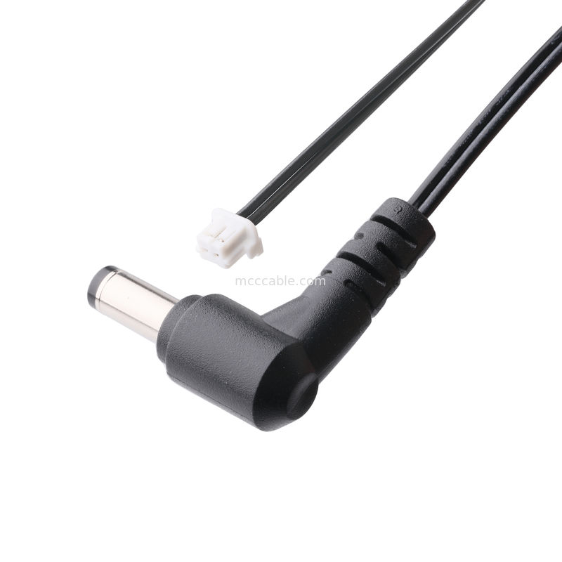 DC Plug 2.1*5.5mm Solder Type PVC Uiterlijk gietwerk 90 hoek naar witte behuizing 2P MOLEX F