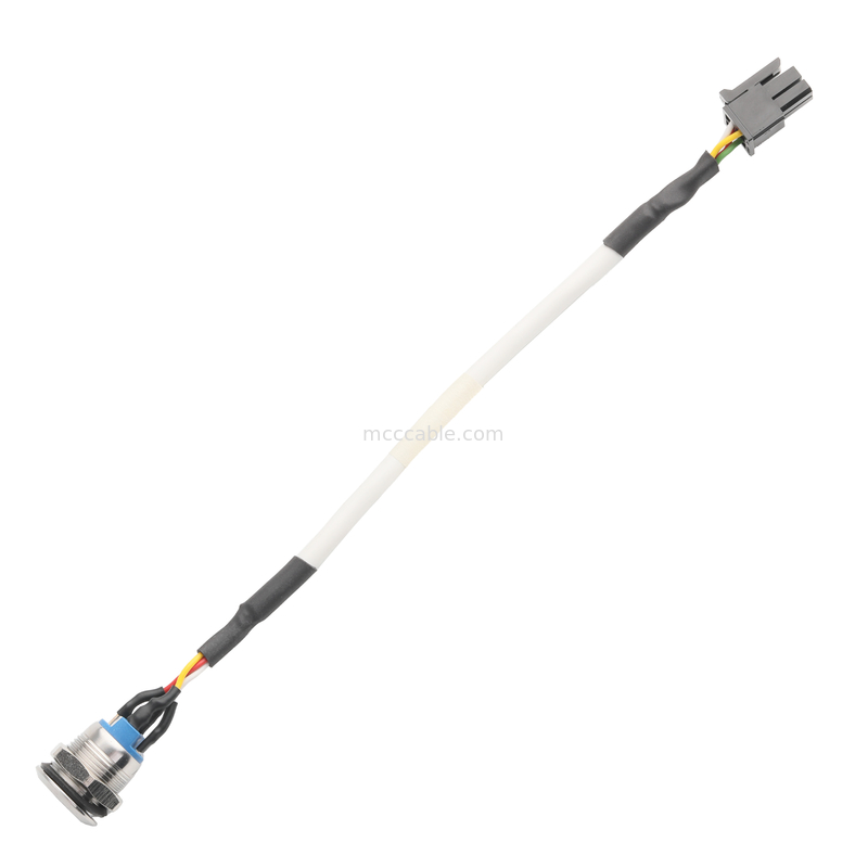 PUSHBUTTON LED WIT M12 IP65/IP67 tot HSG MALE 43025-0400 Pitch 3.0mm MX Power Switch Activator