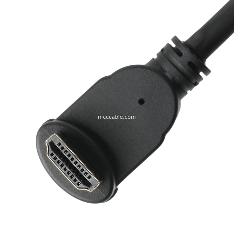 Mannelijke verticale 19 pin HDMI-A naar vrouwelijke 19 pin HDMI lcd-kabelverbindingsassemblage