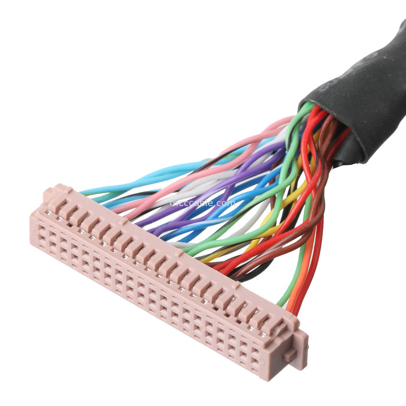 Lvds kabel assemblage  DF13-40Pin Pitch 1.25mm tot HD-SUB 26P Vrouwelijke SLODER UL 1007 20AWG CABLE OEM/ODM