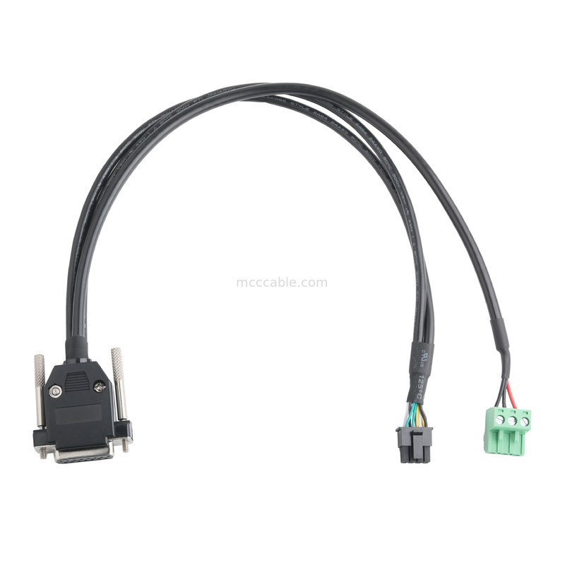 Op maat gemaakte industriële kabelconnectoren DB-15P Vrouwelijk tot HSG 43025-0800 pitch 3.0mm en 691352710003 pitch 5.8mm