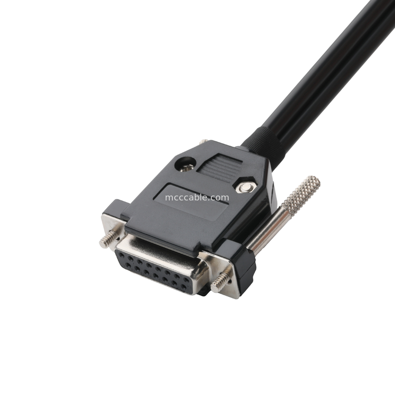 Op maat gemaakte industriële kabelconnectoren DB-15P Vrouwelijk tot HSG 43025-0800 pitch 3.0mm en 691352710003 pitch 5.8mm