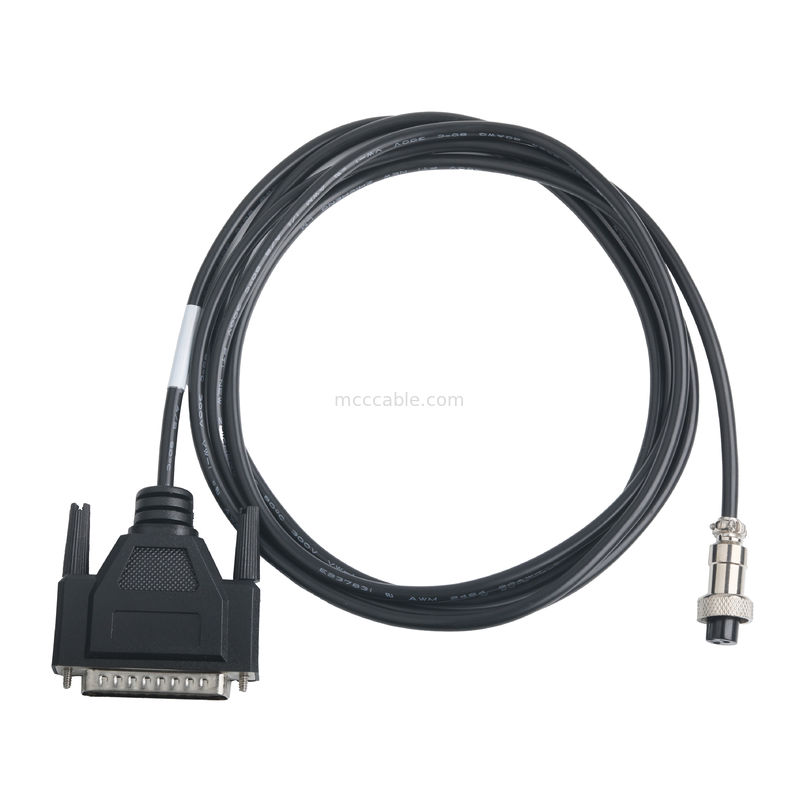 CLEAR PVC 30P D-SUB Vrouwelijke tot GX12 M12-2P connector Custom Cable Assembly Connectors OEM/ODM