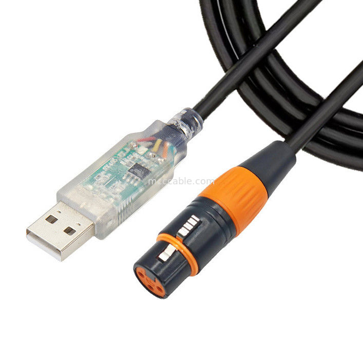 USB naar DMX512 fase drie-kern XLR mannelijke kabel lichtsignaal kabel par lichtbundel mixer besturingskabel