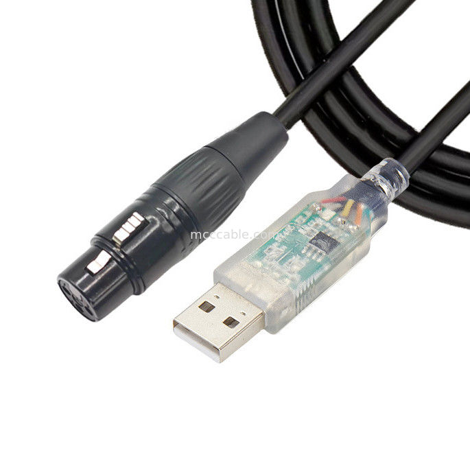 USB naar DMX512 fase drie-kern XLR mannelijke kabel lichtsignaal kabel par lichtbundel mixer besturingskabel