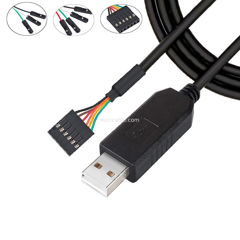 FTDI-chip USB tot 6P TTL-232R-3V3 5V-niveau-module seriepoortkabel Ttl3.3v5v, aanpasbaar stroomtoevoer pinnummer