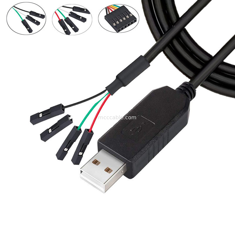 FTDI-chip USB tot 6P TTL-232R-3V3 5V-niveau-module seriepoortkabel Ttl3.3v5v, aanpasbaar stroomtoevoer pinnummer