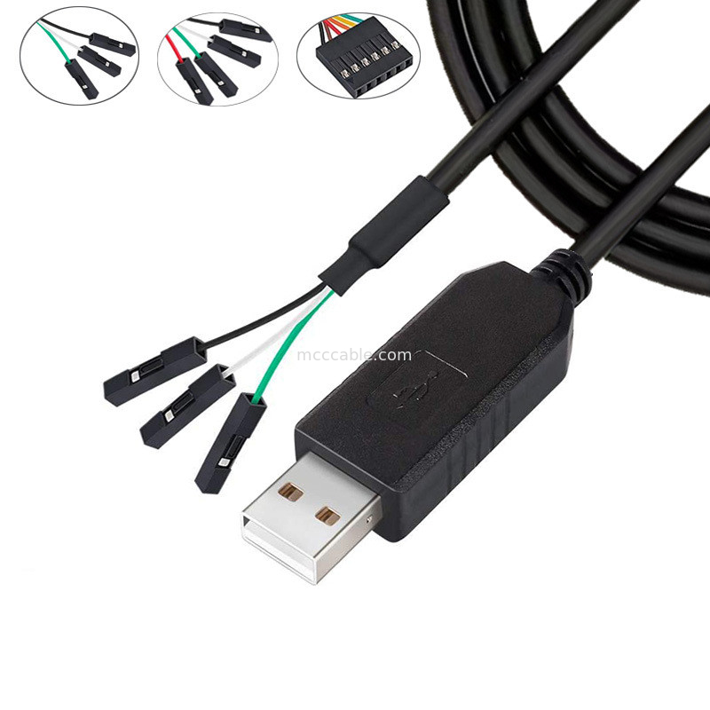 FTDI-chip USB tot 6P TTL-232R-3V3 5V-niveau-module seriepoortkabel Ttl3.3v5v, aanpasbaar stroomtoevoer pinnummer