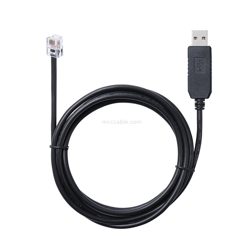 USB-A naar RS232 RJ12 Serieskabel 6P6C Compatibel met RS232 Communicatie Configuratie Debugging Line