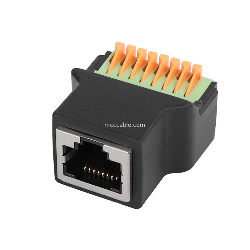 RJ45-protocol tot 8Pin Core Quick-connect terminal zonder las Vrouwelijk 8P8C Crystal Head Network, met draad