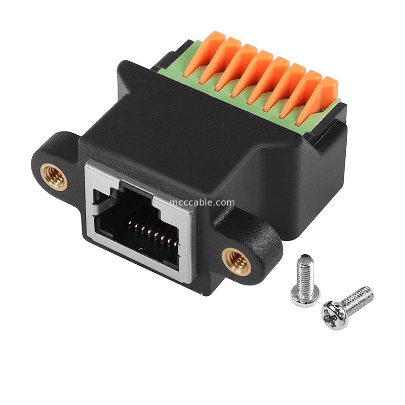 RJ45-protocol tot 8Pin Core Quick-connect terminal zonder las Vrouwelijk 8P8C Crystal Head Network, met draad