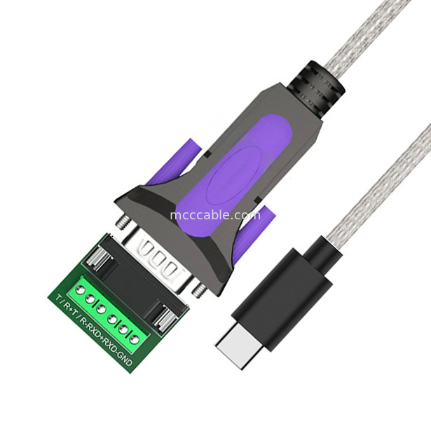 Industriële kwaliteit aangepaste kabel voor TYPE-C naar RS485-DB9/RS422-DB9 CONN Connector B DB9 Mannelijk