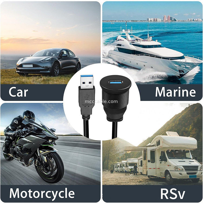 Persoonlijke harnas USB3.0 kalf Kabel voor het dashboard van de auto ronde kop USB3.0 verlengkabel van man tot vrouw waterdicht kabel