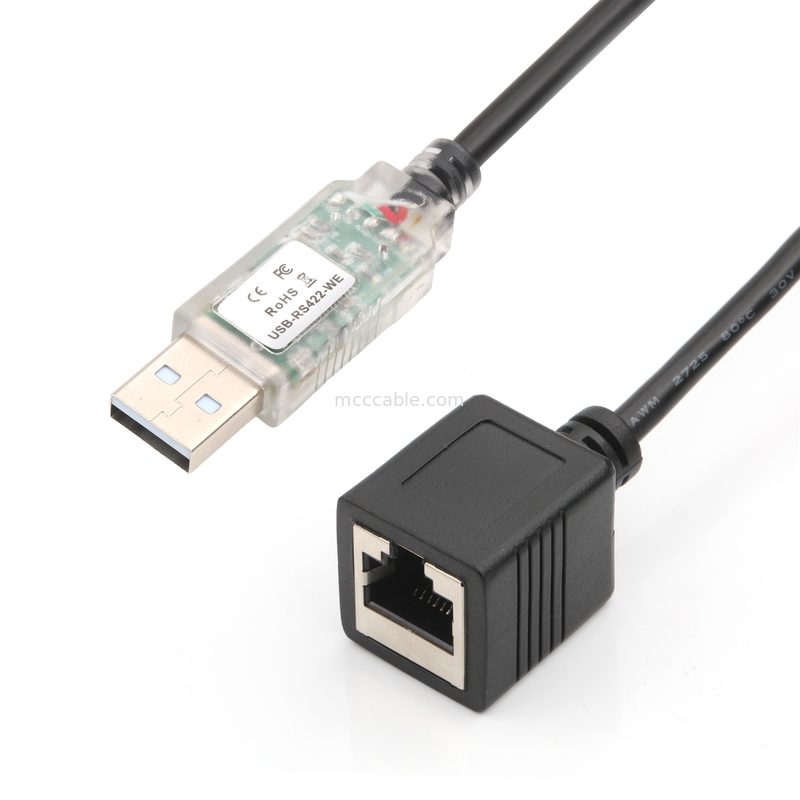 USB RS422 tot RJ45 8P8C Vrouwelijke nikkelbedekte WB-1800-BT Industrial Network Debug Adapter Cable